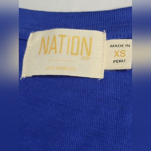 Nation LTD Anthropologie Mallory Dress Royal Blue 100% Cotton Size XS - Picture 10 of 11